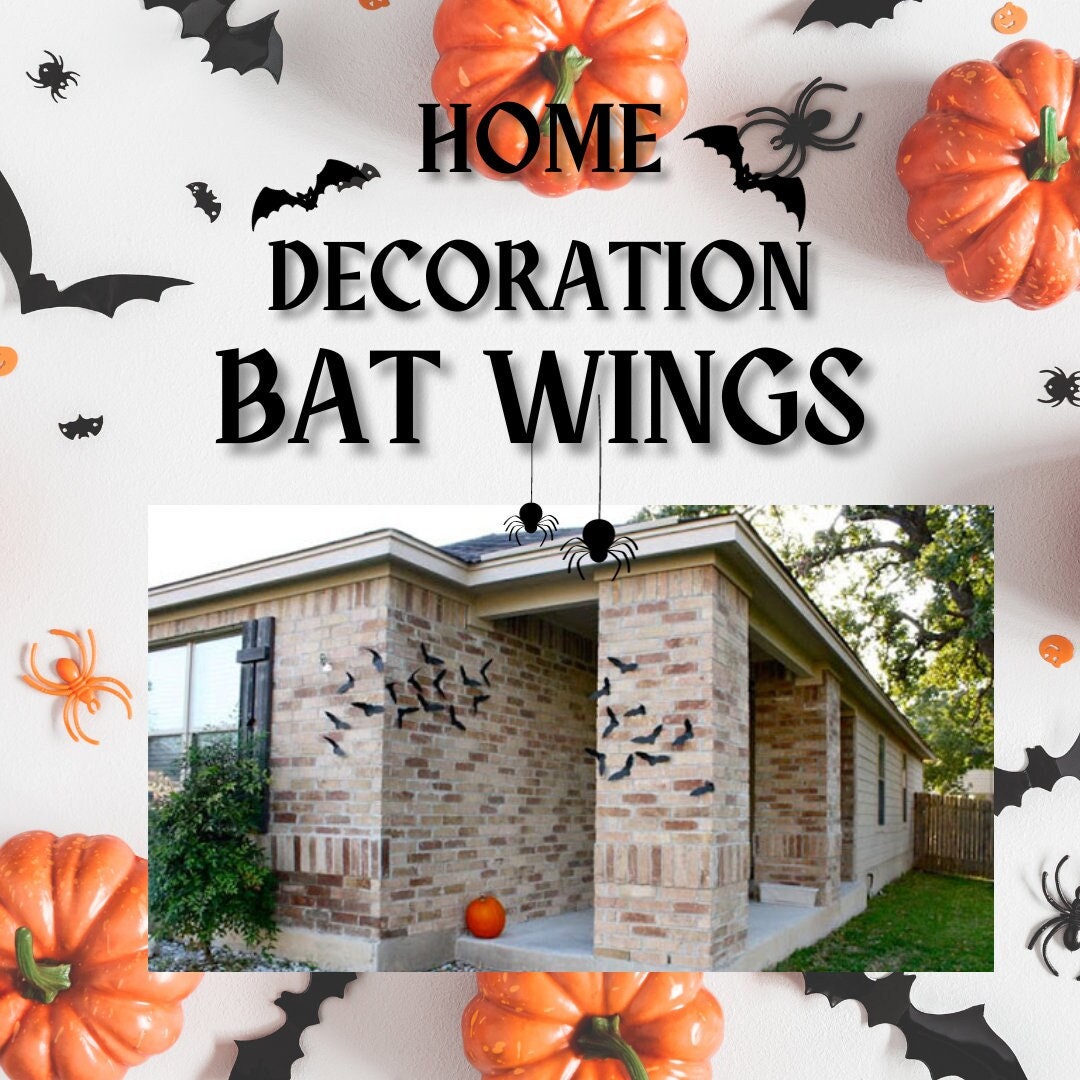 Halloween Bat Wall Decor 3D Bat Wall Decal Halloween Decor Etsy
