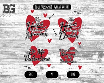 My Heart Belongs to Mommy and Daddy Valentine's Bundle
