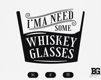 Whiskey Glasses SVG AI and PDF vector files for Cricut Cutter