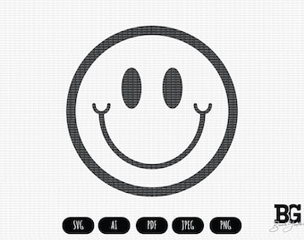 Simple Smiley Face - Cute Vector Cricut SVG AI PNG