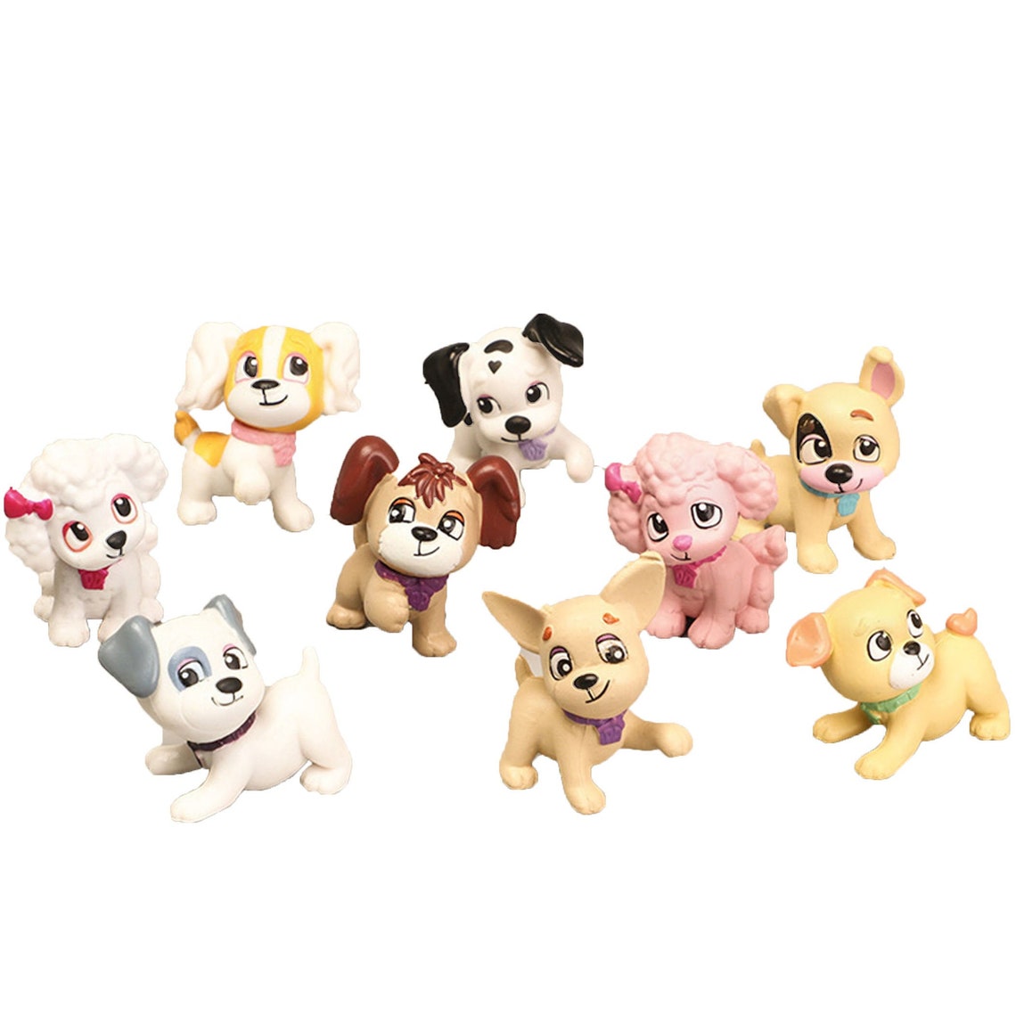 9PCS Dog Figurines PlaysetCute Cartoon Dog Puppy Figurine Etsy