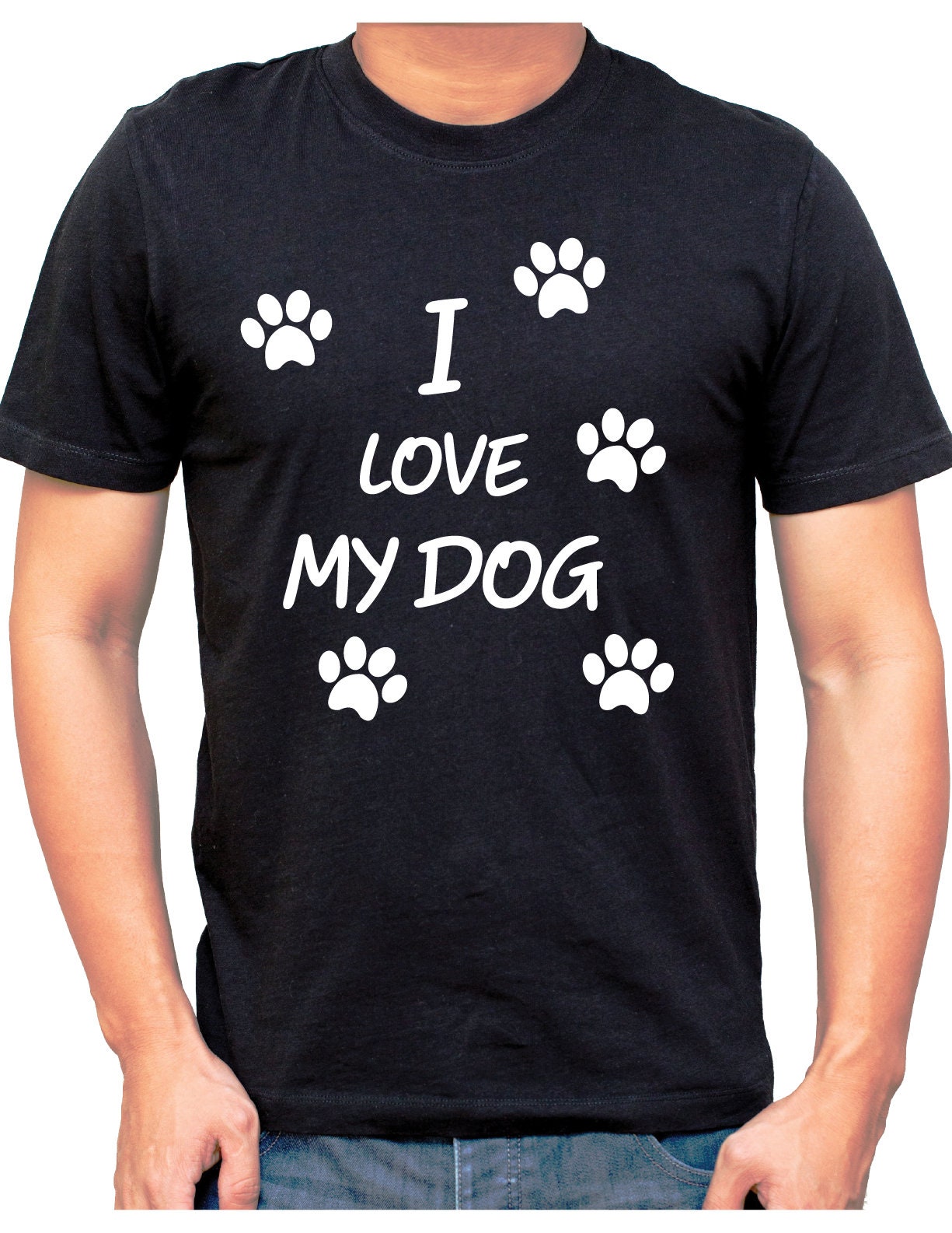 I Love My Dog Stylish Themed Printed 100 Cotton Unisex Etsy