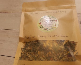 Organic Tea mix Calm and Steady, organic herbal tea, herbal calming soothing uplifting anti-stress evening tea, kosher herbal remedy