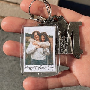 Personalized Photo Keychain for Mother's Day, Mom, Grandma, Nonna, Key Ring, Anniversary, Matching, Gift for Girlfriend, Boyfriend, Friends