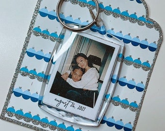 Personalized Photo Keychain, Key Ring, for Christmas Holiday, Stocking Stuffer, Anniversary, Girlfriend, Boyfriend, Best Friend, Matching