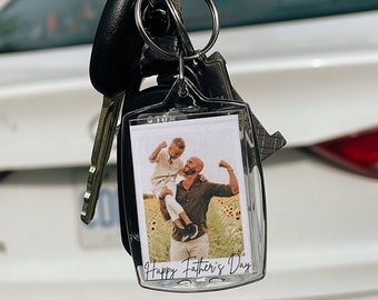 Personalized Photo Keychain for Father's Day, Dad, Grandpa, Nonno, Key Ring, Anniversary, Matching, Gift for Girlfriend, Boyfriend, Friends