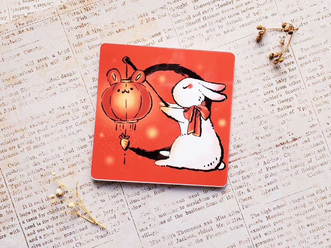 Year of the Rabbit Vinyl Sticker | Chinese Zodiac Rabbit | Gift for ...