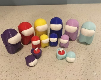 Among Us Crewmate Figurine - 3D Print - 12 COLORS!! Regular/Mini Size