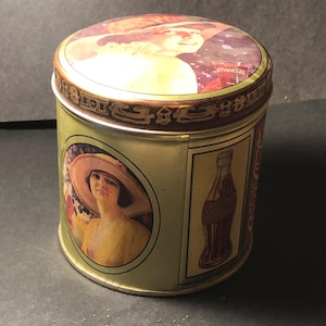 1984 Bristol Ware Coca Cola Small Round  Tea Tin