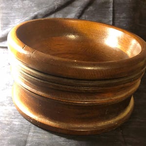 Large 1970s  Solid Wood Salad Bowl