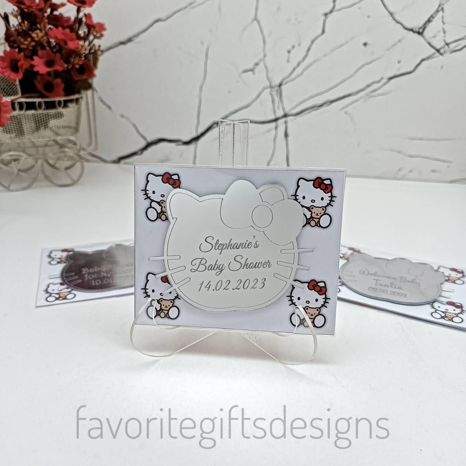 Custom baby shower favors hello kitty magnet sweet 16 etsy