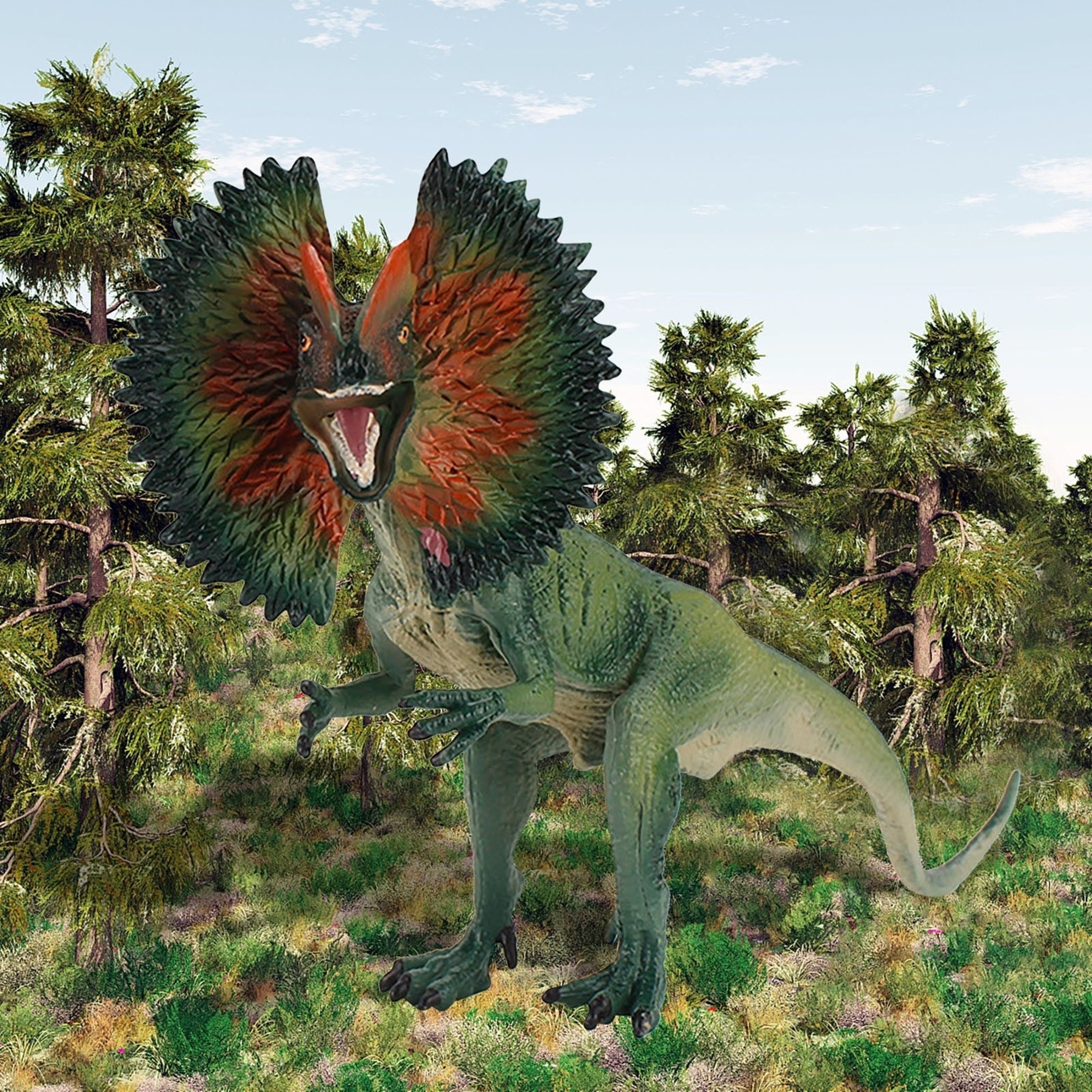 Realistic Dinosaur Model Lifelike Dilophosaurus Dinosaurs Etsy