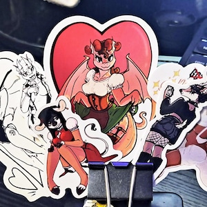 Hot Babe Collection Booster Pack | 1 each of 6 Hot Babe Stickers Furry Art Vinyl Waterproof Laptop WaterBottle Gooner Sticker Decal