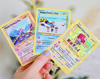 Pokemon Father's Day Card, Custom Pokemon Card, Father's Day Gift, Custom  Father's Day Present