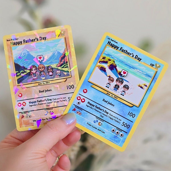 Custom Father's Day Pokemon Card, Custom Pokemon Card, Father's Day Gift, Custom Father's Day Present