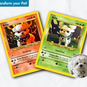 Custom Pokemon Card, Pokemon Gift, Pokmeon Card, Pokemon TCG, Pokemon, Custom Dog Gift, Dog Gift, Cat Gift, Custom Cat Gift, Pet Gift, MJ image 2