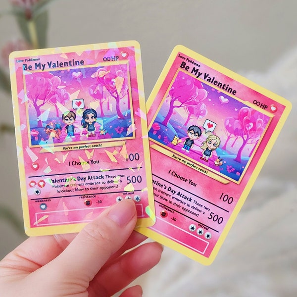 Custom Pokemon Valentine's Day Card, Personalized Pokemon Card, Custom Valentines Day Present, Valentine's Day, Valentines Gift