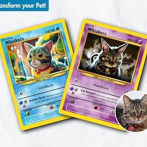 Custom Pokemon Card, Pokemon Gift, Pokmeon Card, Pokemon TCG, Pokemon, Custom Dog Gift, Dog Gift, Cat Gift, Custom Cat Gift, Pet Gift, MJ image 1