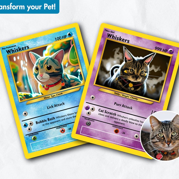 Custom Pokemon Card, Pokemon Gift, Pokmeon Card, Pokemon TCG, Pokemon, Custom Dog Gift, Dog Gift, Cat Gift, Custom Cat Gift, Pet Gift, MJ