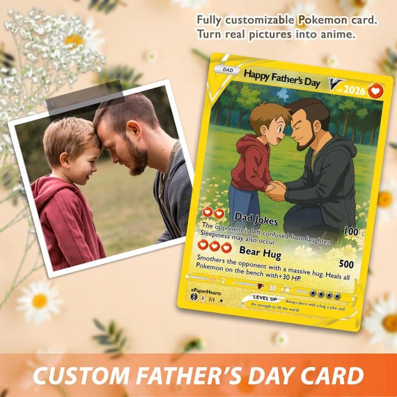 Father's Day Pokemon Card, Custom Pokemon Card, Gift for Dad, Father's Day  Gift, Custom Pokemon Present - Etsy