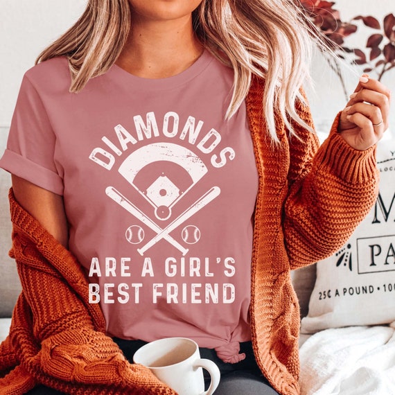 Diamonds Are A Girls Best Friend Baseball T Shirt For Women Diamonds Are A Girls Best Friend Baseball T Shirt For Women