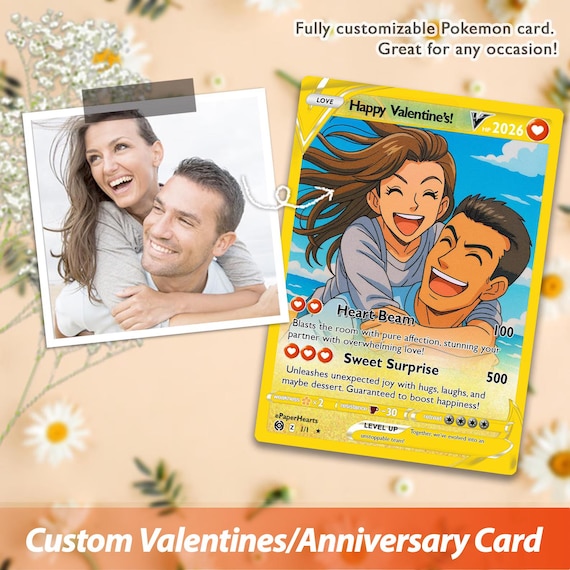 Pokemon Valentine's Day Card, Custom Pokemon Card, Boyfriend Gift, Custom Pokemon Present, Valentine's Day, Valentines Gift, Anniversary - Etsy Pokemon Valentine's Day Card, Custom Pokemon Card, Boyfriend Gift, Custom Pokemon Present, Valentine's Day, Valentines Gift, Anniversary - Etsy