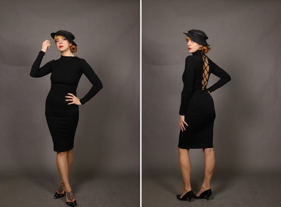 Vintage D&G Black Lace Up Dress - Dolce and Gabban