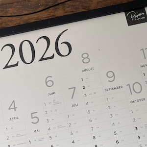 2026 Calendar – Large A1 Annual Calendar Made from Apple Paper – Sustainable Wall Calendar & Designer Wall Planner Made from Grass Paper Alternative image 1