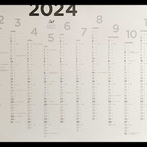 Graspapier A1 Posterkalender / Jahresplaner / Wandkalender / Wandplaner / Kalender nachhaltig, Biodruckfarben, Cradle 2 Cradle, 2024 Bild 4