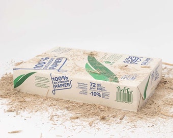 Kopierpapier aus Zuckerrohrpapier, 500 Blatt, 1 Ries, nachhaltiges Officepapier, Bagasse, Naturfasern
