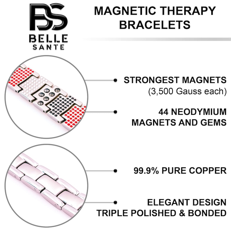 Gorgeous Pure copper magnetic bracelet balance power energy stress arthritis pain relief healing bracelet 2021 model 46 Max Magnets