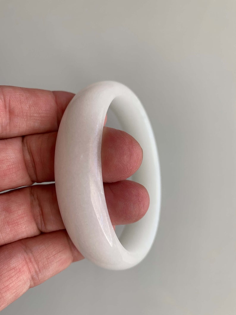 Gorgeous White Jade Bangle Bracelet Natural Chinese Untreated | Etsy