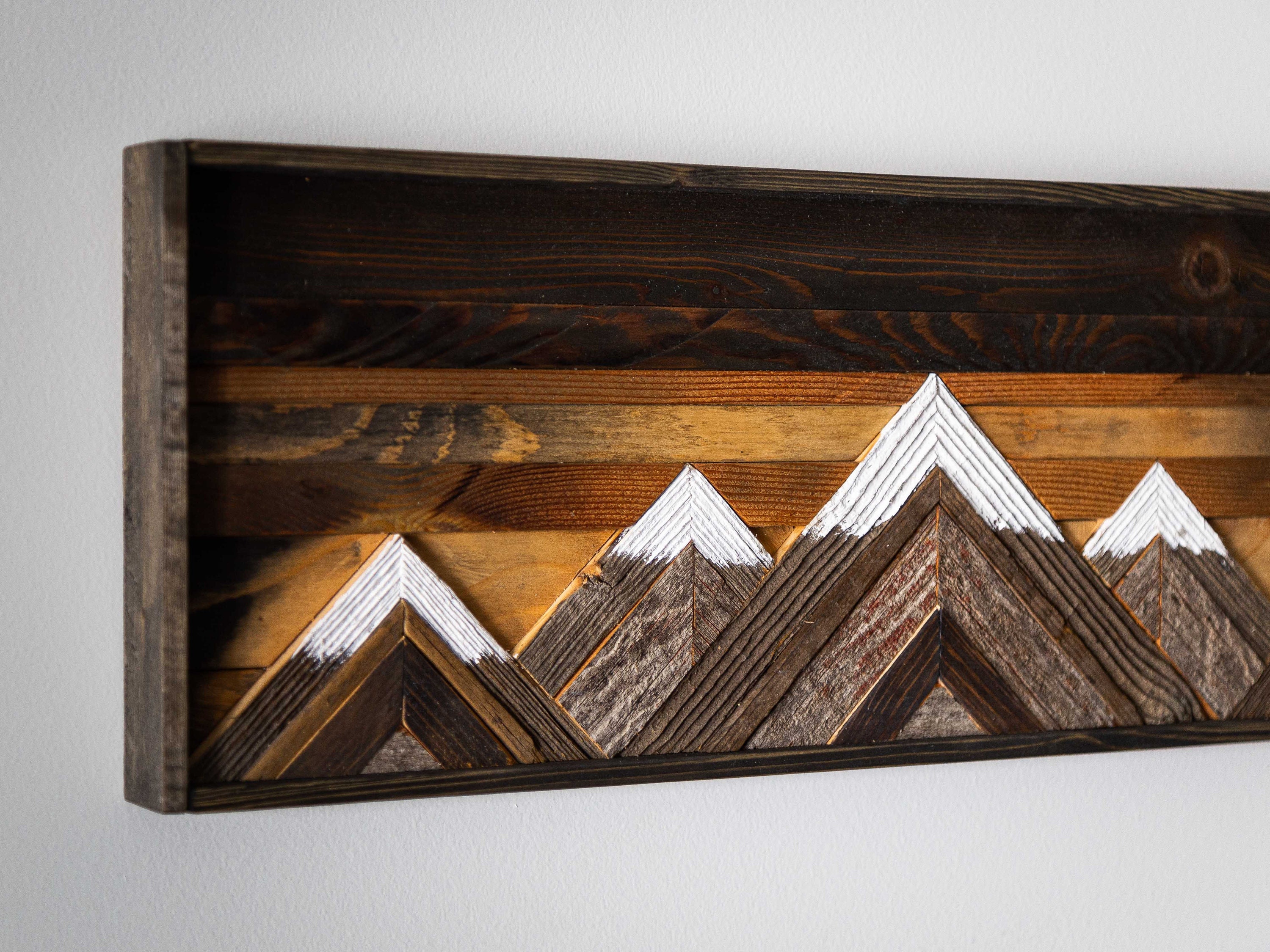 Mountain Wall Decor Rustic Wall Art Large Wall Decor Wooden Etsy