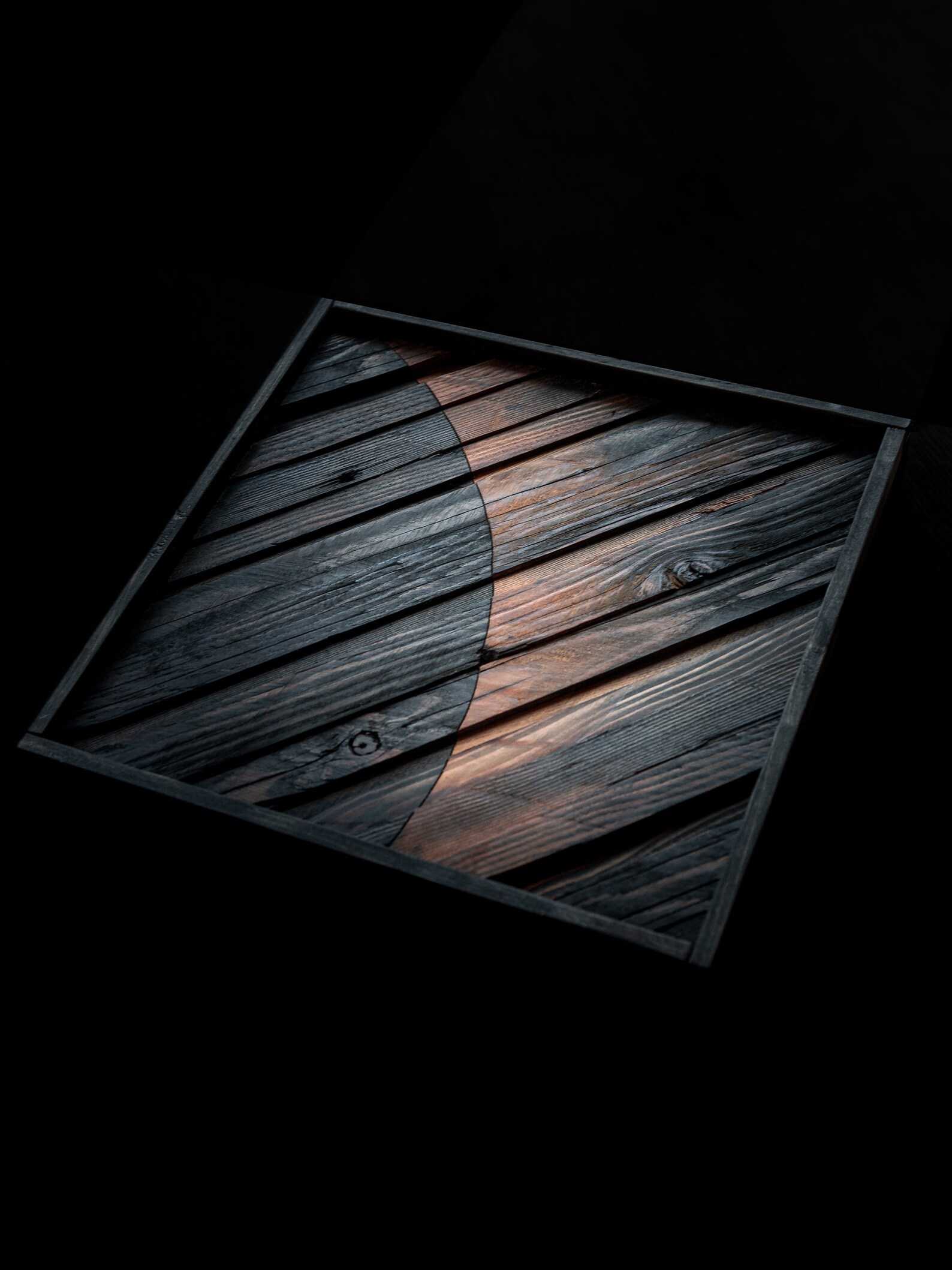 Wooden Wall Art Black Wood Decor Living Room Art Reclaimed Etsy