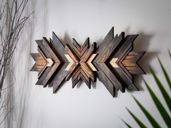 Geometric wall art wood wall art living room mosaic bedroom wall