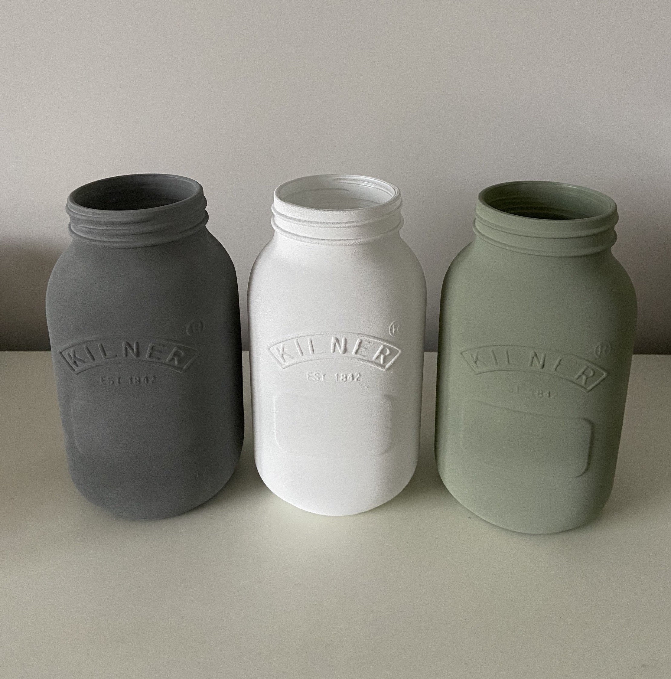 Hand Painted 1L Kilner Jars in Chalky Paint Etsy
