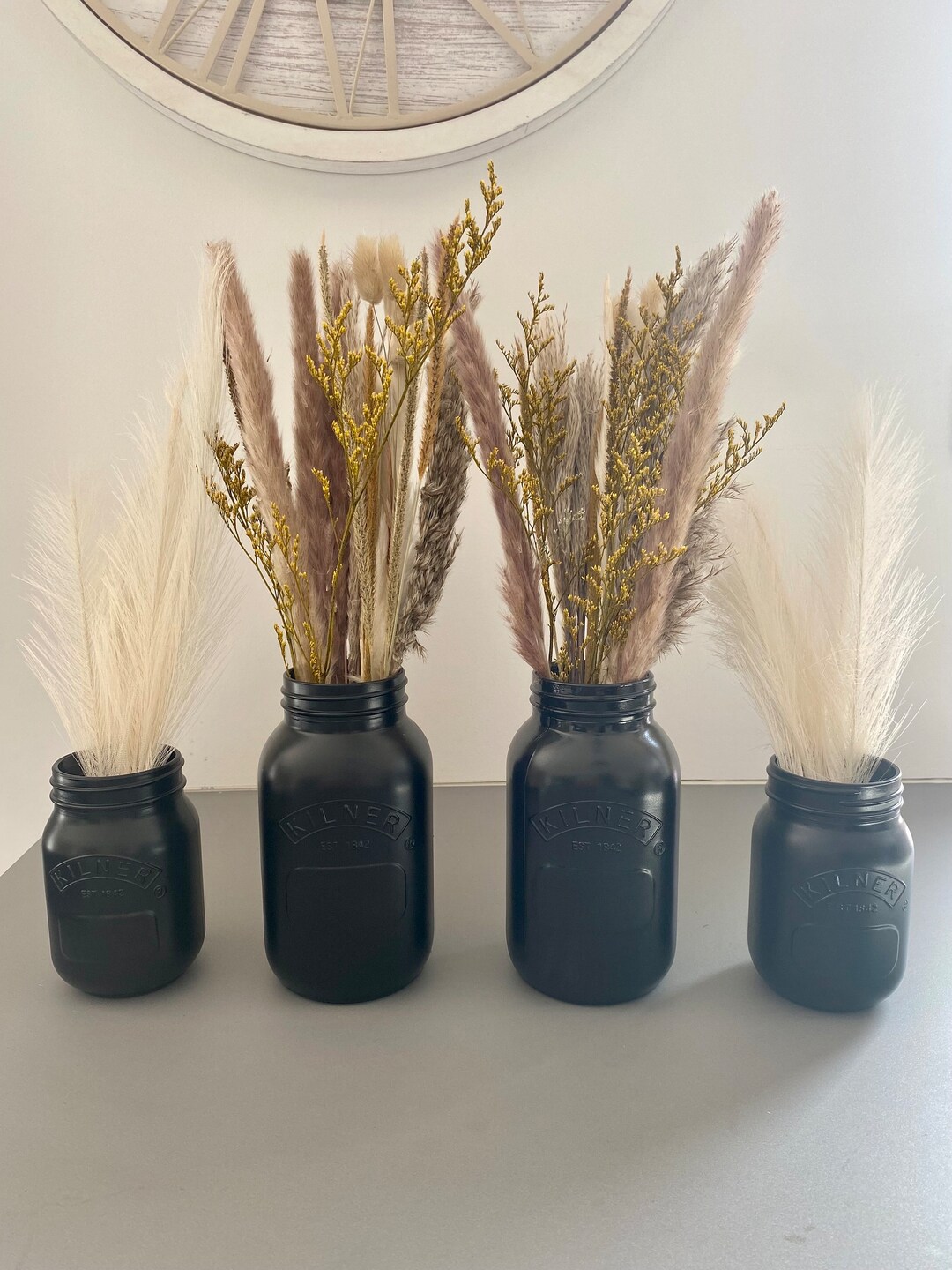 Black Hand Painted Kilner Jars Etsy