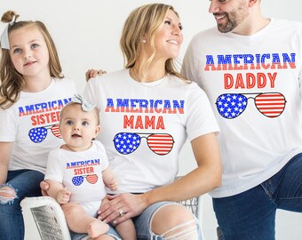 Matching July 4th Shirts for Family, Fourth Of July Crew, Matching Independence Day, 4th Of July Crew, USA Flag, Custom Patriotic T-Shirt