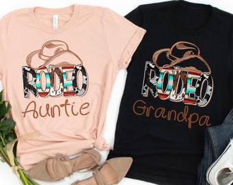 Rodeo Shirts - Family Rodeo Matching Tshirt, Family Rodeo Shirt, Cowgirl Birthday T-shirt, Cowboy Birthday Shirt, Farm Themed, Western Party