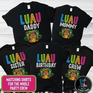 Matching Hawaiian Birthday Shirt, Luau Party Tshirts, Tiki Birthday Matching, Tropical Party Theme, Luau Birthday Tees, Hawaii Bday Party