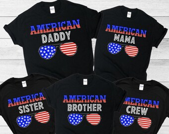 Matching July 4th Shirts for Family, Fourth Of July Crew, Matching Independence Day, 4th Of July Crew, USA Flag, Custom Patriotic T-Shirt