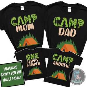 Camping Birthday shirt, One Happy Camper birthday tshirt, Matching Family Camp, Camping trip party, Camping Crew Shirt, Camping Squad Shirts