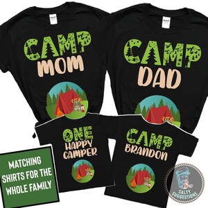 Camping Birthday shirt, One Happy Camper birthday tshirt, Matching Family Camp, Camping trip party, Camping Crew Shirt, Camping Squad Shirts
