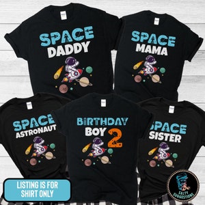 Space Birthday Shirt, Family Matching Space Birthday Shirts, Outer Space Party, Astronaut Themed Birthday Tshirts, Two the Moon Tee