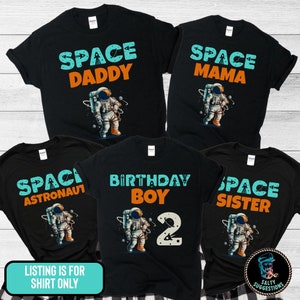 Space Birthday Shirt, Family Matching Space Birthday Shirts, Outer Space Party, Astronaut Themed Birthday Tshirts, Two the Moon Tee