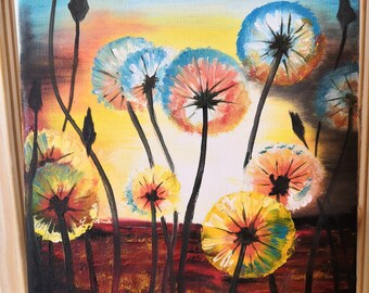 Paardebloem schilderij | Etsy