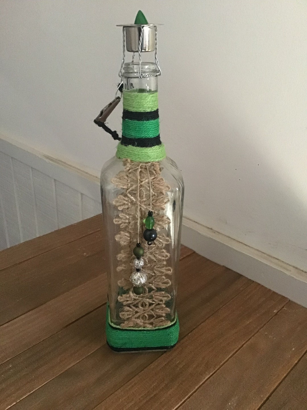Clear Glass Bottle Incense Burner Etsy