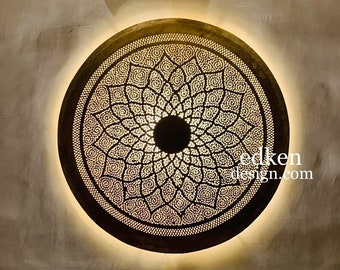 Lâmpada de parede marroquina, lâmpadas de arandela mourisca, iluminação redonda marroquina iluminação moderna, decoração de casa, arandela de marrocos, iluminação de arandela