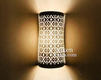 Conjunto de 2, luminárias de parede marroquinas, luminárias de parede feitas à mão, luminárias de parede