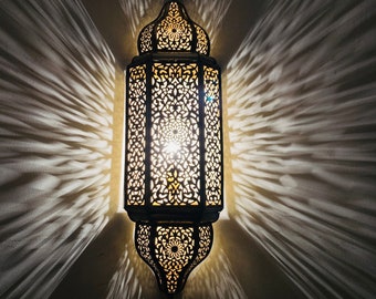 Set of 2 Moroccan Wall Sconces – Handmade Brass Lamps